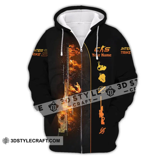 Unisex Shirt - Custom Name Shirt Fire CS style option 3