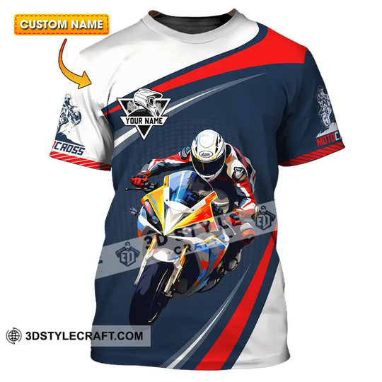 Unisex Shirt - Custom Name Fire Motobike Shirt For Player Motocross style option 1
