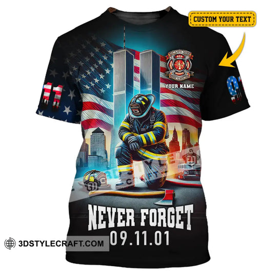 Unisex Shirt, Custom Name Firefighter Shirt, Firefighter Memorial Shirt, Fallen Firefighters 911 Memorial style option 1