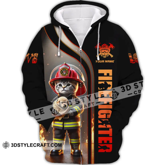 Unisex Shirt, Custom Name Firefighter Shirt, Firefighter T-Shirt Hoodie Long Sleeve Shirt style option 3