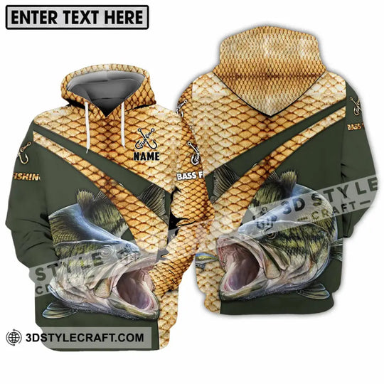 Unisex Shirt - Custom Name Shirt, Fish On Hook, Bass Fishing style option 3