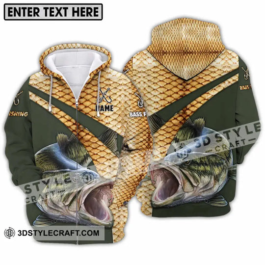Unisex Shirt - Custom Name Shirt, Fish On Hook, Bass Fishing style option 2