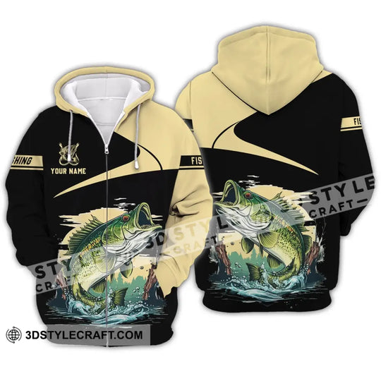 Unisex Shirt - Custom Name Fishing Black Gold Shirt style option 3