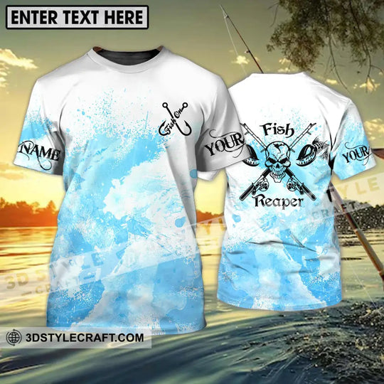 Unisex Shirt - Custom Name Fishing Shirt, Fish Skull Reaper style option 1