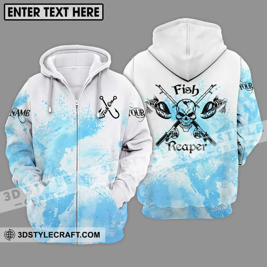 Unisex Shirt - Custom Name Fishing Shirt, Fish Skull Reaper style option 2