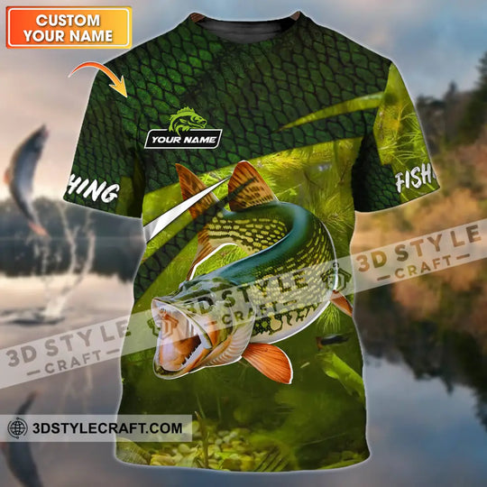 Unisex Shirt - Custom Name Fishing Green Shirt style option 1