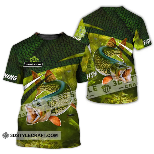 Unisex Shirt - Custom Name Fishing Green Shirt style option 2