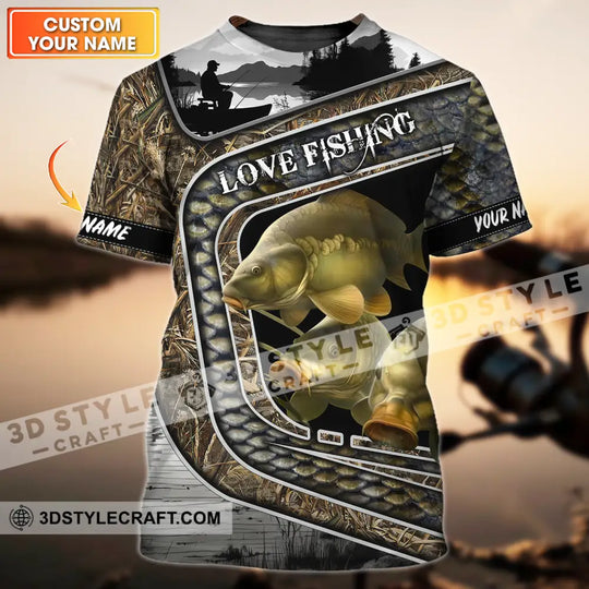 Unisex Shirt, Custom Name Fishing Shirt, Love Fishing Polo Shirt style option 1