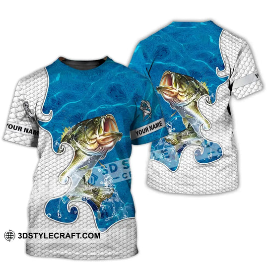 Unisex Shirt - Custom Name Fishing Lover Shirt, Blue Water style option 4