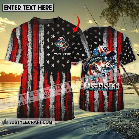 Unisex Shirt - Custom Name Fishing Lover Shirt, US Bass Fishing style option 1