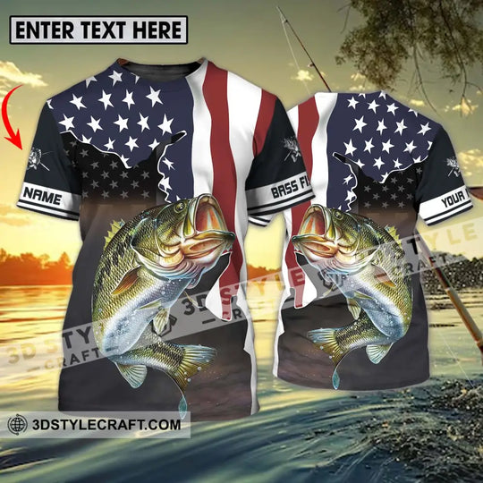 Unisex Shirt - Custom Name Fishing Lover Shirt, US Flag style option 1