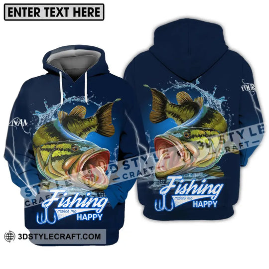Unisex Shirt - Custom Name Fishing Make Me Happy Shirt style option 3