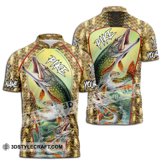 Unisex Shirt - Custom Name Fishing Shirt, Pike Fish style option 3