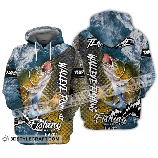Unisex Shirt - Custom Name Fishing Shirt, Walleye Fish style option 4