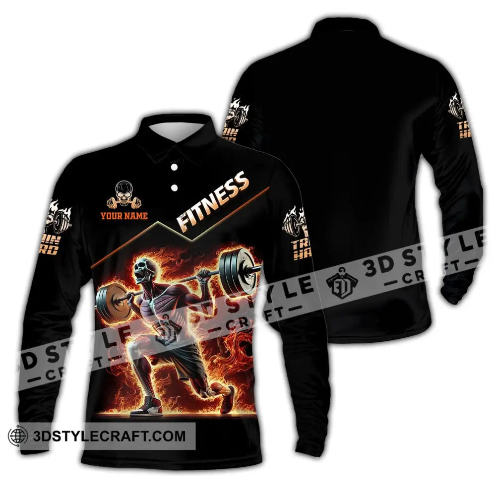 Unisex Shirt Custom Name Fitness Gym Lover Gift Long Sleeve Polo / S T-Shirt