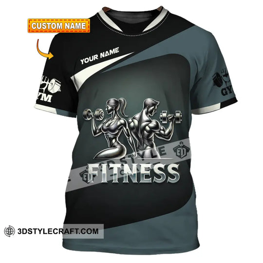 Unisex Shirt, Custom Name Fitness Shirt, Fitness Polo Long Sleeve Shirt, Fitness Gift style option 1