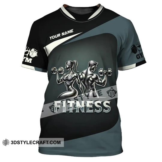 Unisex Shirt, Custom Name Fitness Shirt, Fitness Polo Long Sleeve Shirt, Fitness Gift style option 2