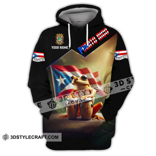 Unisex Shirt - Custom Name Flag Shirt Puerto Rico style option 2