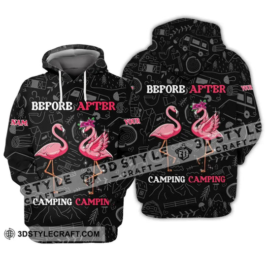 Unisex Shirt - Custom Name Shirt - Flamingo Before And After Camping style option 3