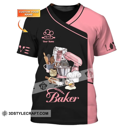 Unisex Shirt, Custom Name Shirt for Baker, Bakery Shirt, Bakery Chef, Baking Lovers Gift style option 1