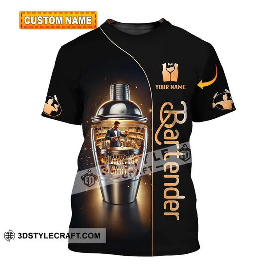 Unisex Shirt, Custom Name Shirt for Bartender, Bartender T-Shirt Hoodie Long Sleeve Shirt style option 1