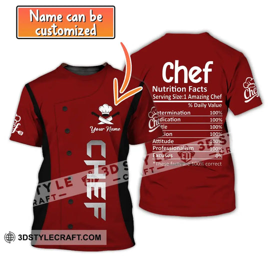 Unisex Shirt, Custom Name Shirt for Chef, Chef Nutrition Fact, Cooking Apparel style option 1