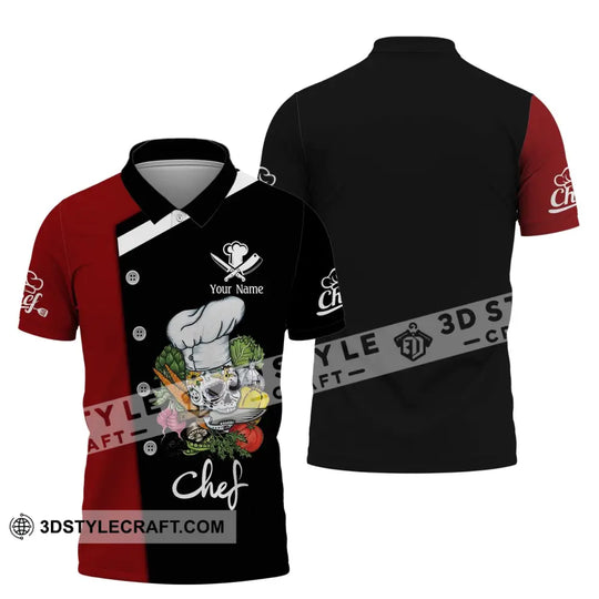 Unisex Shirt, Custom Name Shirt for Chef, Chef Skull, Chef T-shirt, Chef Apparel style option 4