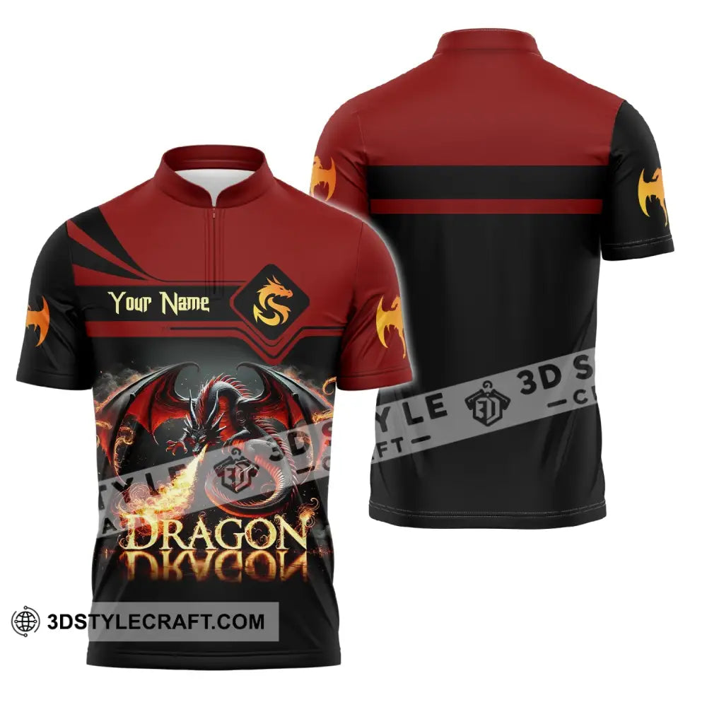 Unisex Shirt Custom Name For Dragon Lover T-Shirt Hoodie Long Sleeve Zipper Polo / S T-Shirt
