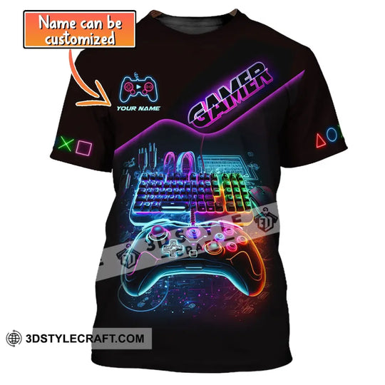 Unisex Shirt, Custom Name Shirt for Game Lover, Gamer T-shirt, Gift for Gamers style option 1