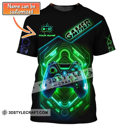 Unisex Shirt, Custom Name Shirt for Gamers, Gamer T-shirt, Gift for Game Lover style option 1