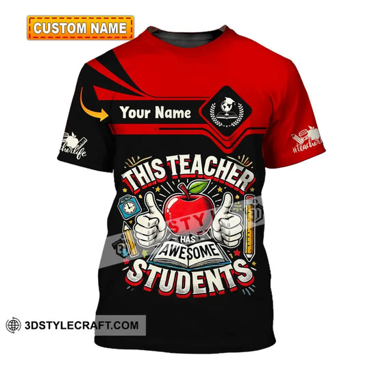 Unisex Shirt, Custom Name Shirt for Teacher, Teacher Life Tee, Back To School Gift style option 1