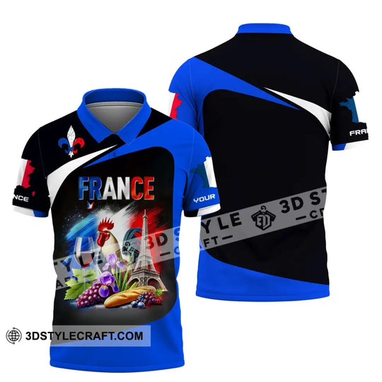 Unisex Shirt, Custom Name France Shirt, France Love Polo Long Sleeve Shirt, France Gift style option 4