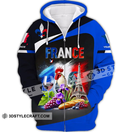 Unisex Shirt, Custom Name France Shirt, France Love Polo Long Sleeve Shirt, France Gift style option 3