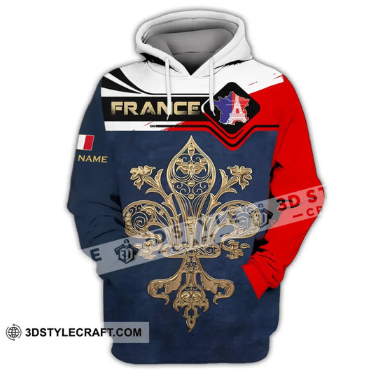 Unisex Shirt - Custom Name Shirt - France Map Shirt style option 3