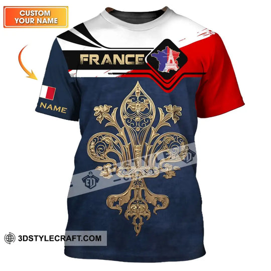 Unisex Shirt - Custom Name Shirt - France Map Shirt style option 1