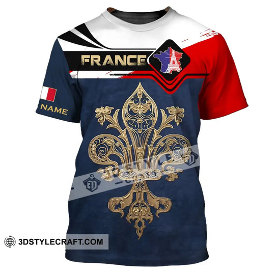 Unisex Shirt - Custom Name Shirt - France Map Shirt style option 2