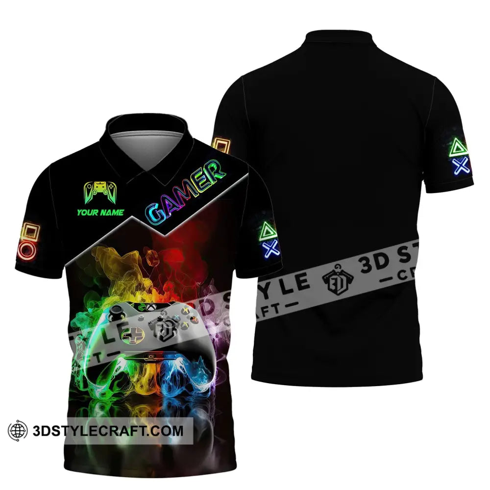 Unisex Shirt Custom Name Gamer Game Hoodie Polo Long Sleeve / S T-Shirt
