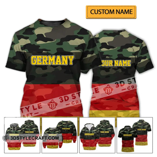 Unisex Shirt - Custom Name Shirt - Germany All Over 3D Name Shirt style option 2