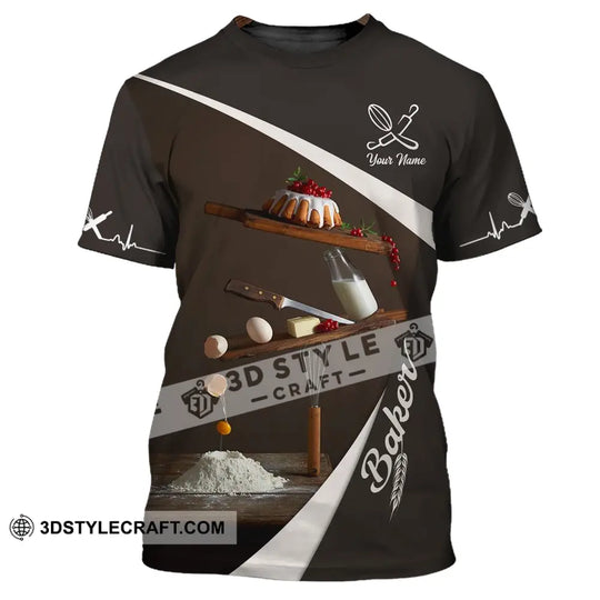 Unisex Shirt - Custom Name Shirt - Gift For Baker Kitchen, Making Cake, Custom Name Chef Shirt style option 2