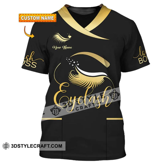 Unisex Shirt - Custom Name Golden Eyelash Shirt style option 1