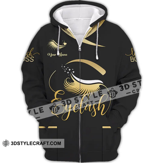 Unisex Shirt - Custom Name Golden Eyelash Shirt style option 2