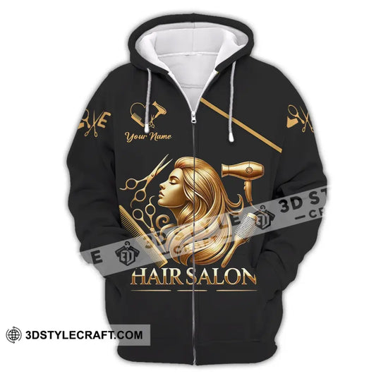 Unisex Shirt - Custom Name Golden Hair Salon Shirt style option 3