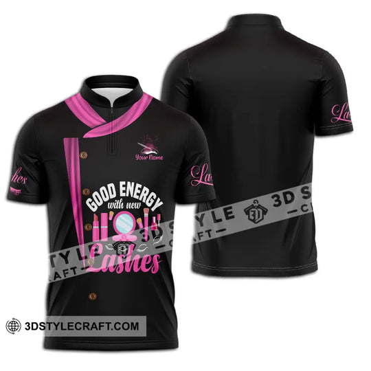 Unisex Shirt - Custom Name Shirt Good Energy Lashes style option 2