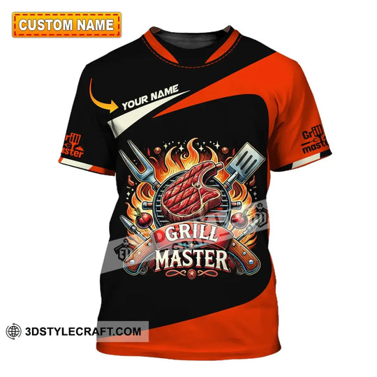 Unisex Shirt, Custom Name Grill Master Shirt, Chef T-Shirt Hoodie Long Sleeve Shirt style option 1