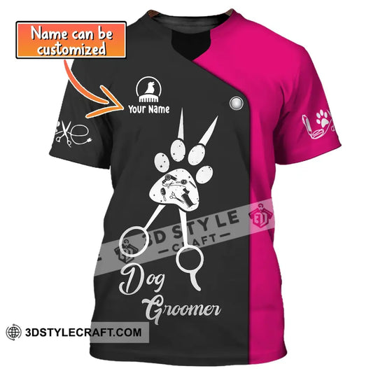 Unisex Shirt, Custom Name Groomer Shirt, Dog Groomer Hoodie, Pet Grooming T-Shirt style option 1