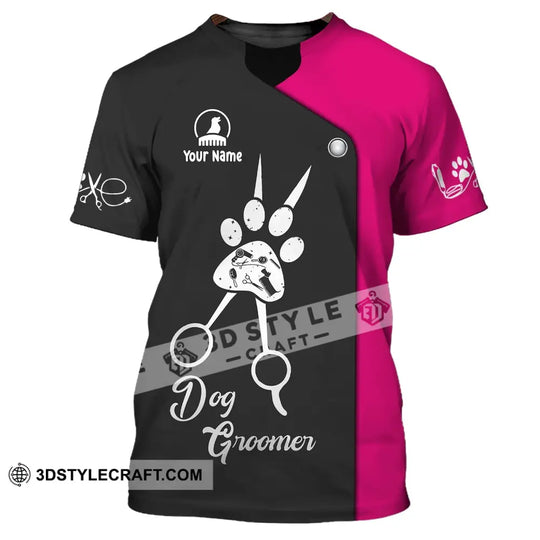 Unisex Shirt, Custom Name Groomer Shirt, Dog Groomer Hoodie, Pet Grooming T-Shirt style option 2