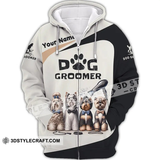 Unisex Shirt, Custom Name Groomer Shirt, Dog Groomer Hoodie, Pet Grooming T-Shirt style option 3