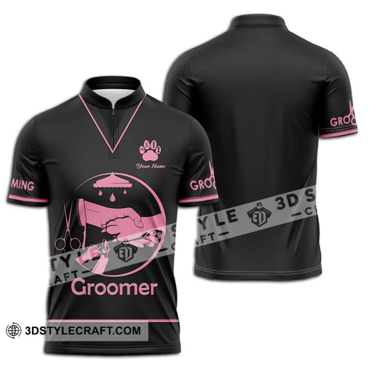 Unisex Shirt - Custom Name Groomer Shirt, Grooming style option 2