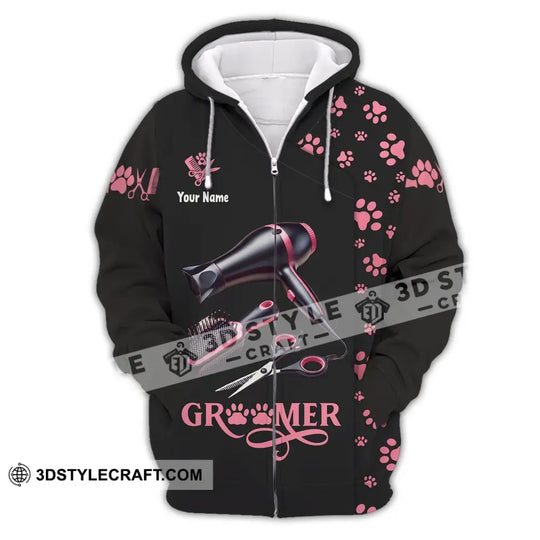 Unisex Shirt, Custom Name Groomer Shirt, Pet Care Apparel, Pet Grooming T-Shirt style option 3
