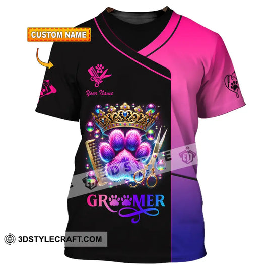 Unisex Shirt, Custom Name Groomer Shirt, Pet Shop T-Shirt style option 1
